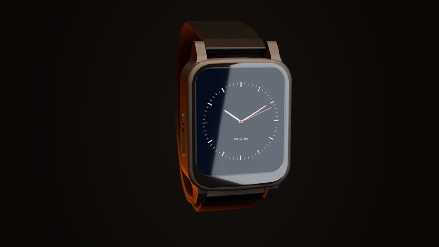 Render of EWatch, three-quarter view