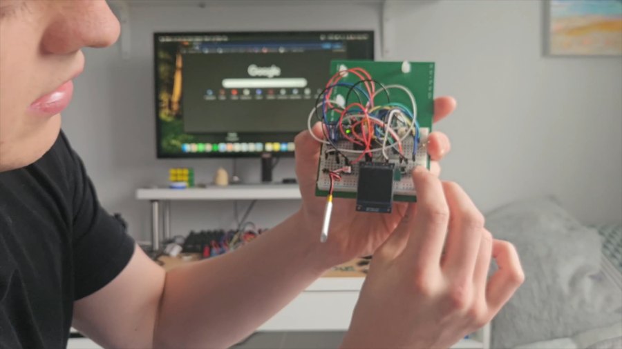 A hand-wired prototype board