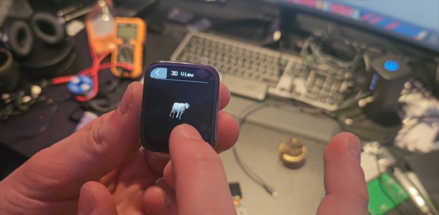 The 3D View app, spinning a 3D model