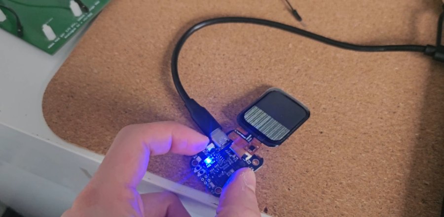 Board and screen plugged in over USB-C for flashing