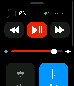 Quick controls: music, brightness, WiFi and Bluetooth